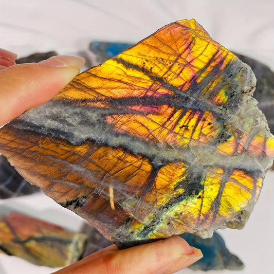 Raw Labradorite Slice