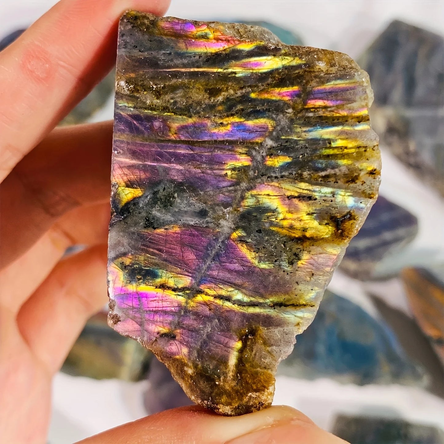 Raw Labradorite Slice