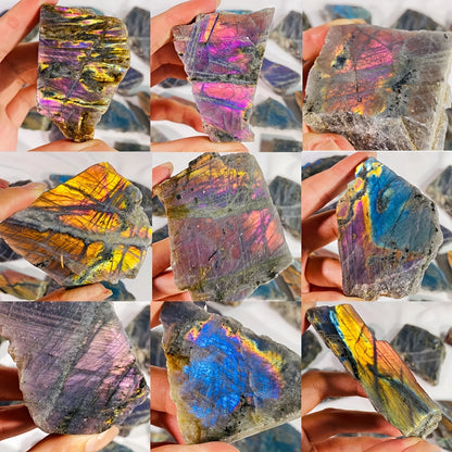 Raw Labradorite Slice
